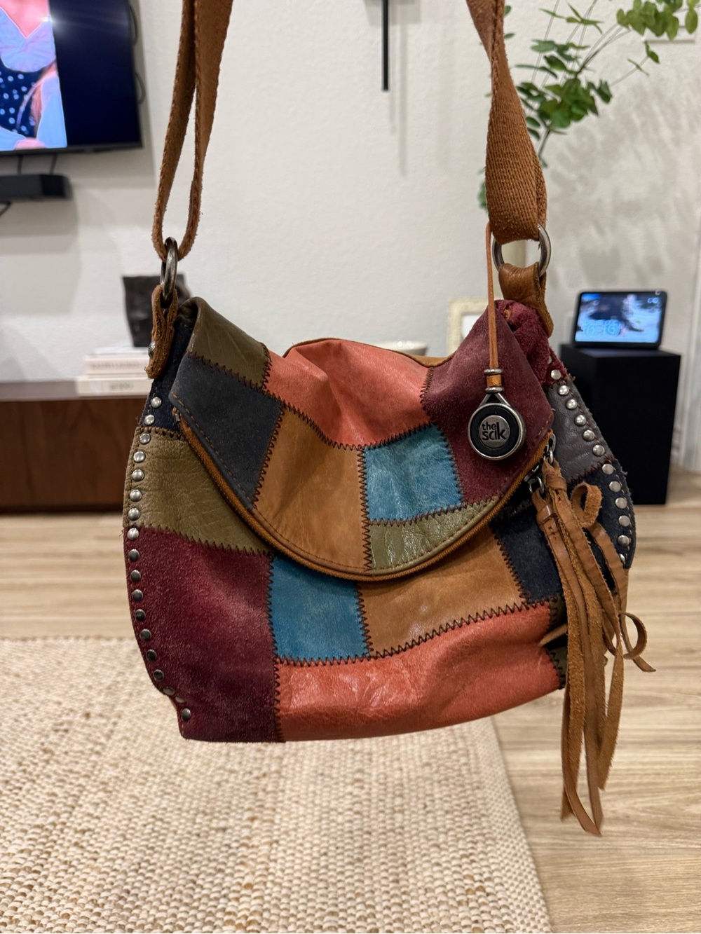 The Sak Multicolor Patchwork Leather Shoulder Bag